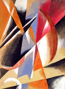 Komposisjon, ca. 1920 (gouache, wc og blyant på farget papir)